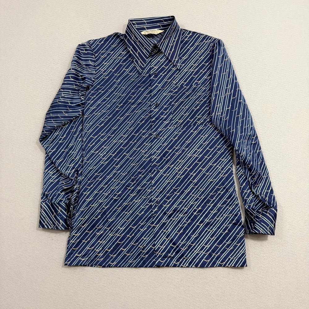 Vintage Richman Brothers Shirt Medium DURA-PRESS Disco 70s Geometric Rockabilly